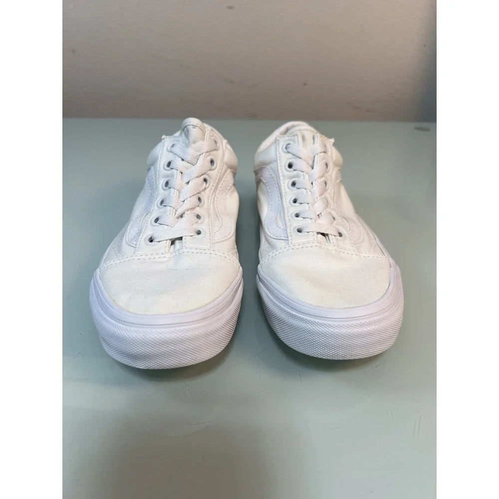 Vans Old Skool Triple White‎ Sneakers Womens 6.5 Clean Classic